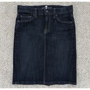 7 for all Mankind Denim Pencil Skirt Women's 24 Dark Indigo Casual Chic Academia